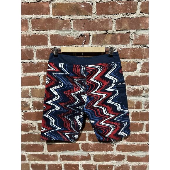 Volcom Mens Blue Multicolor Swim Trunks Size 30 Boardshorts - Picture 2 of 3